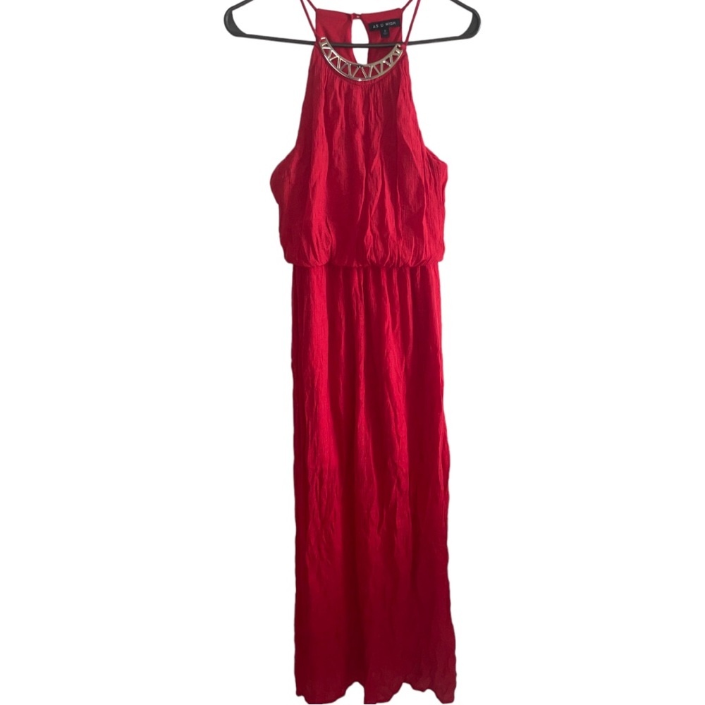 As you wish long red maxi dress
